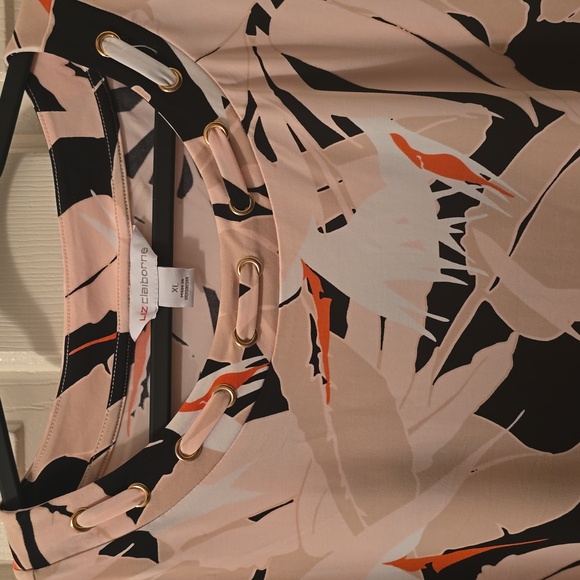 LIZ CLAIBORNE BRAND WOMEN'S SHORT SLEEVES PINK AND BLACK SUMMER TOP SIZE XL - Picture 6 of 16